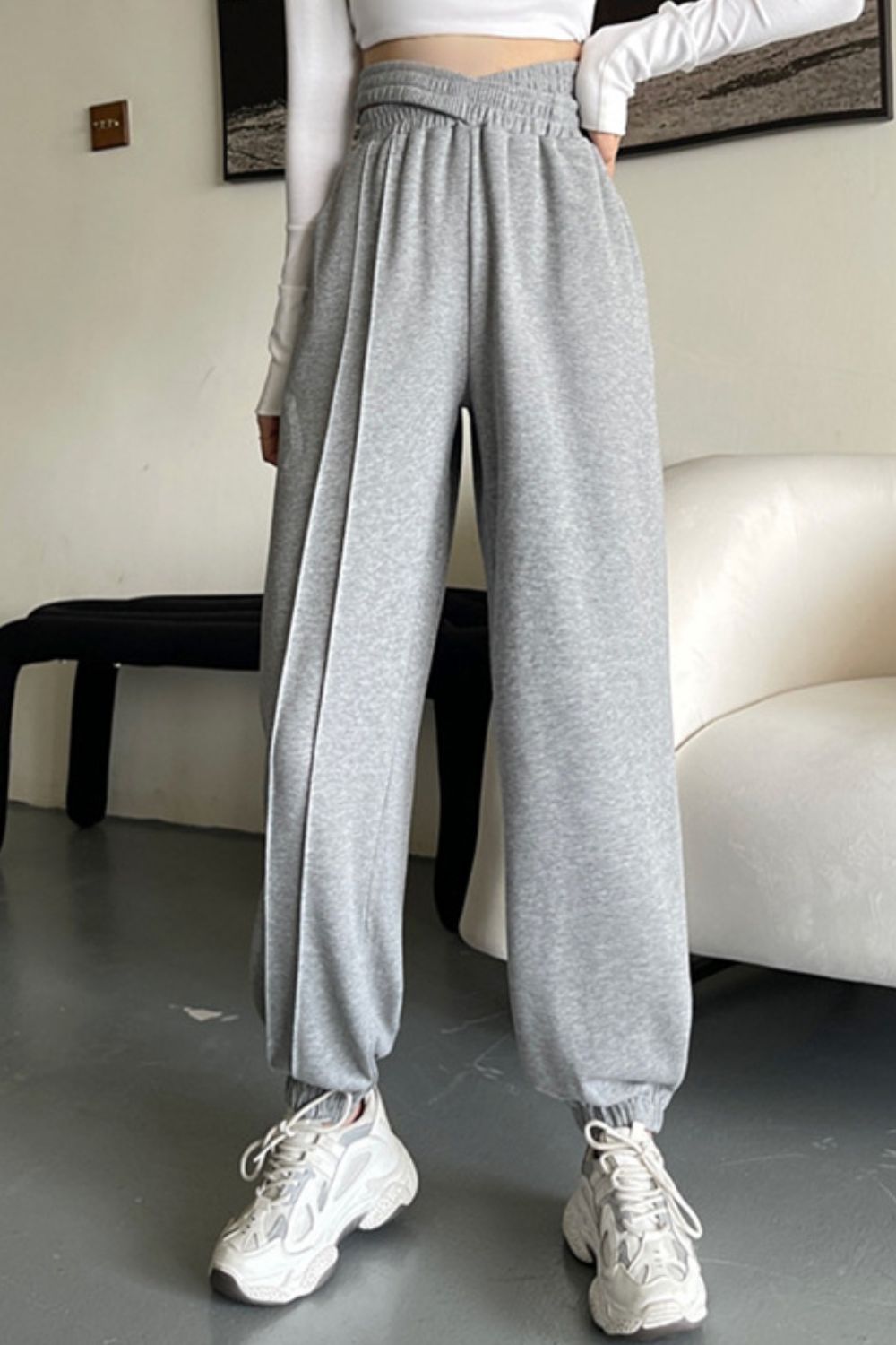 Crisscross Long Sweatpants-Angel Casuals