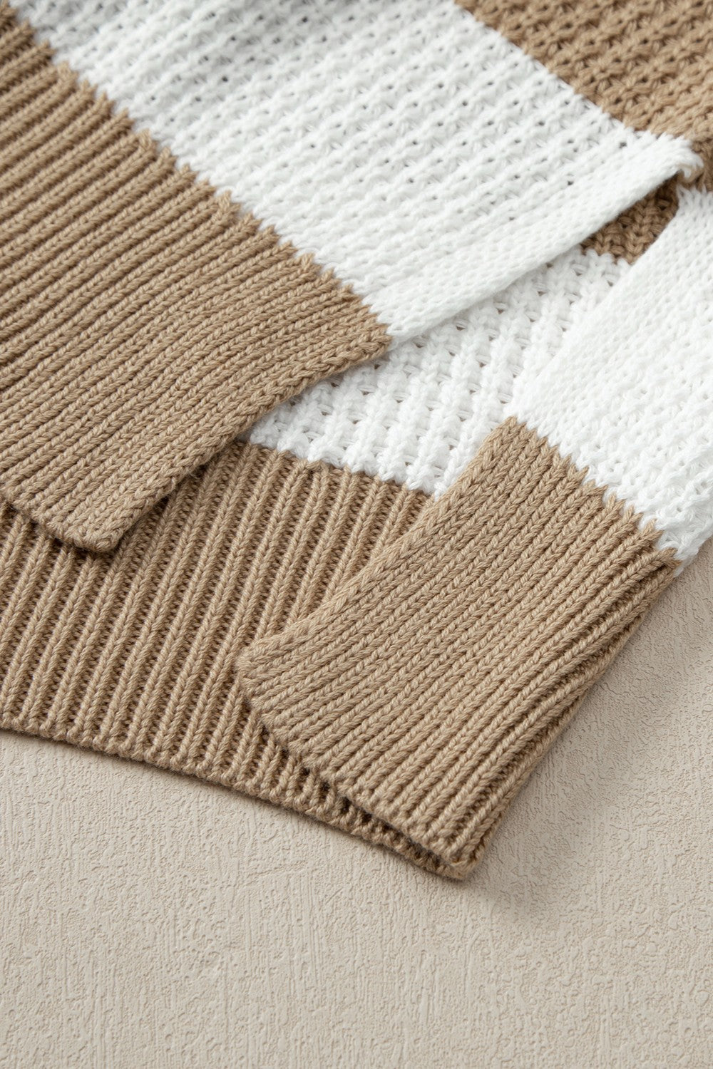 Color Block Round Neck Sweater-Angel Casuals