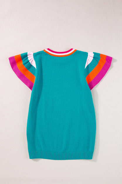 Color Block Round Neck Knit Top-Angel Casuals