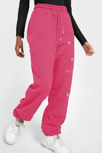 Simply Love Simply Love Full Size Drawstring BUTTERFLY Graphic Long Sweatpants-Angel Casuals