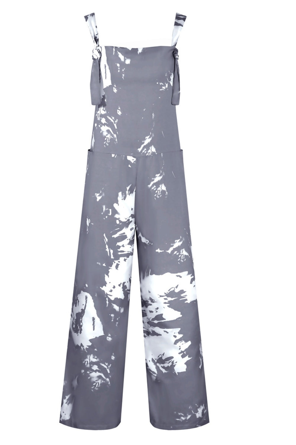 Pocketed Tie-Dye Wide Strap Overalls-Angel Casuals