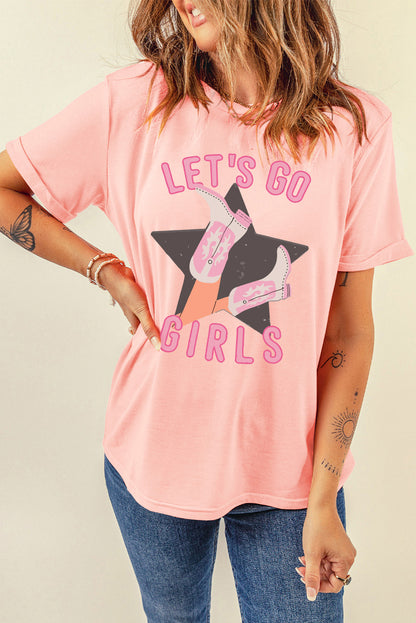 Graphic Round Neck Short Sleeve T-Shirt-Angel Casuals