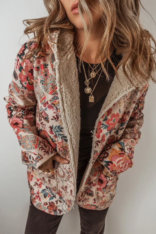 Printed Long Sleeve Hooded Jacket-Angel Casuals