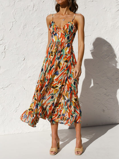 Printed Sleeveless Midi Cami dress-Angel Casuals