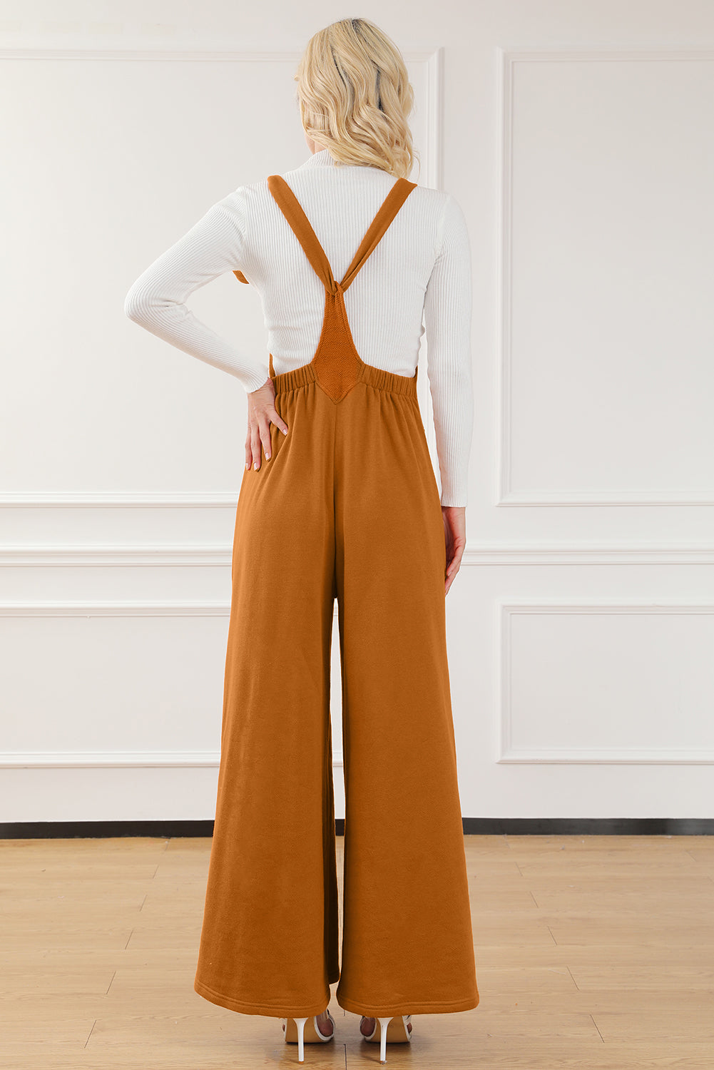 Pocketed Square Neck Wide Strap Jumpsuit-Angel Casuals