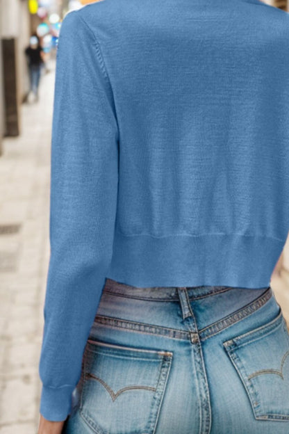 Button Up Long Sleeve Cardigan-Angel Casuals