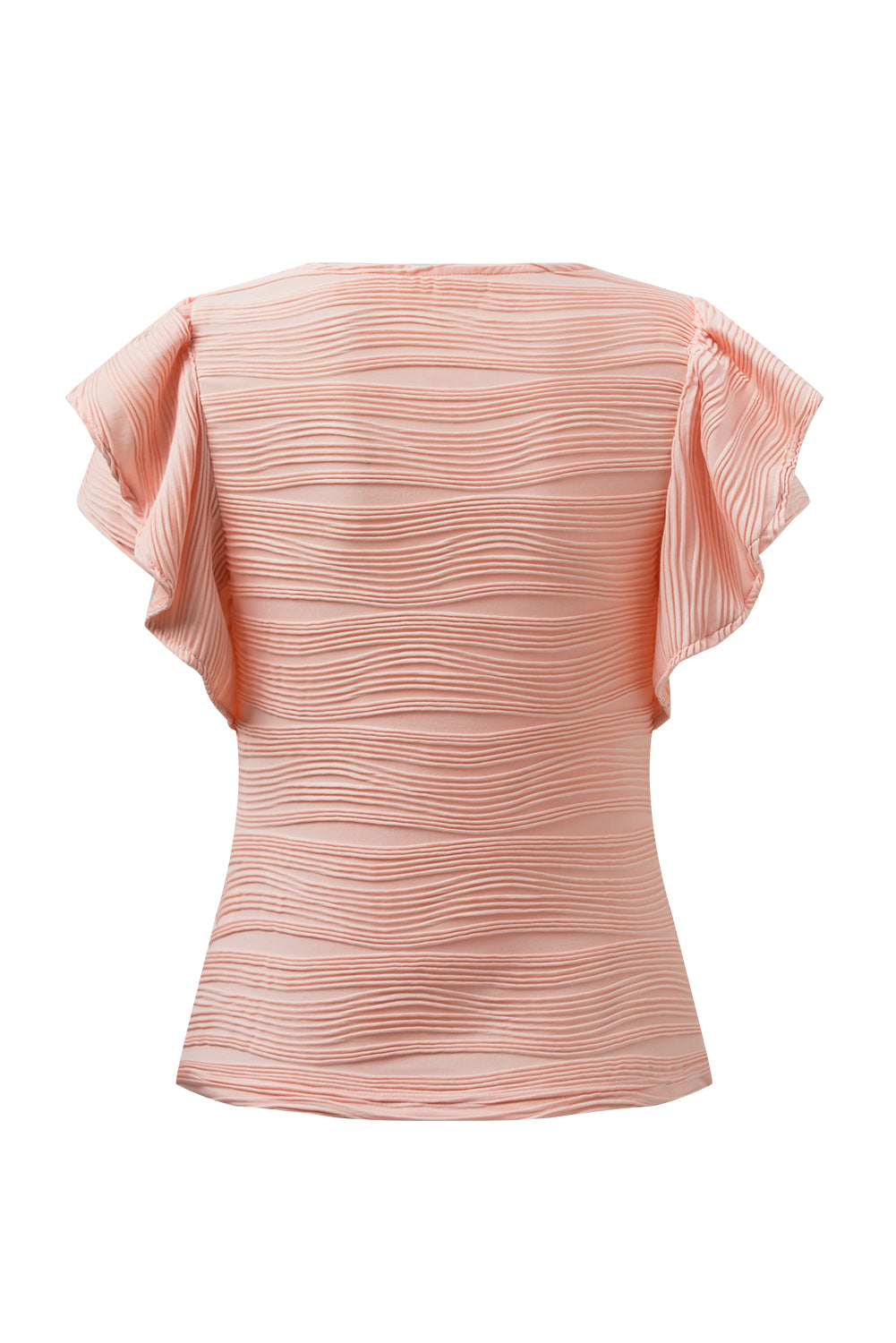 Textured Round Neck Cap Sleeve Top-Angel Casuals