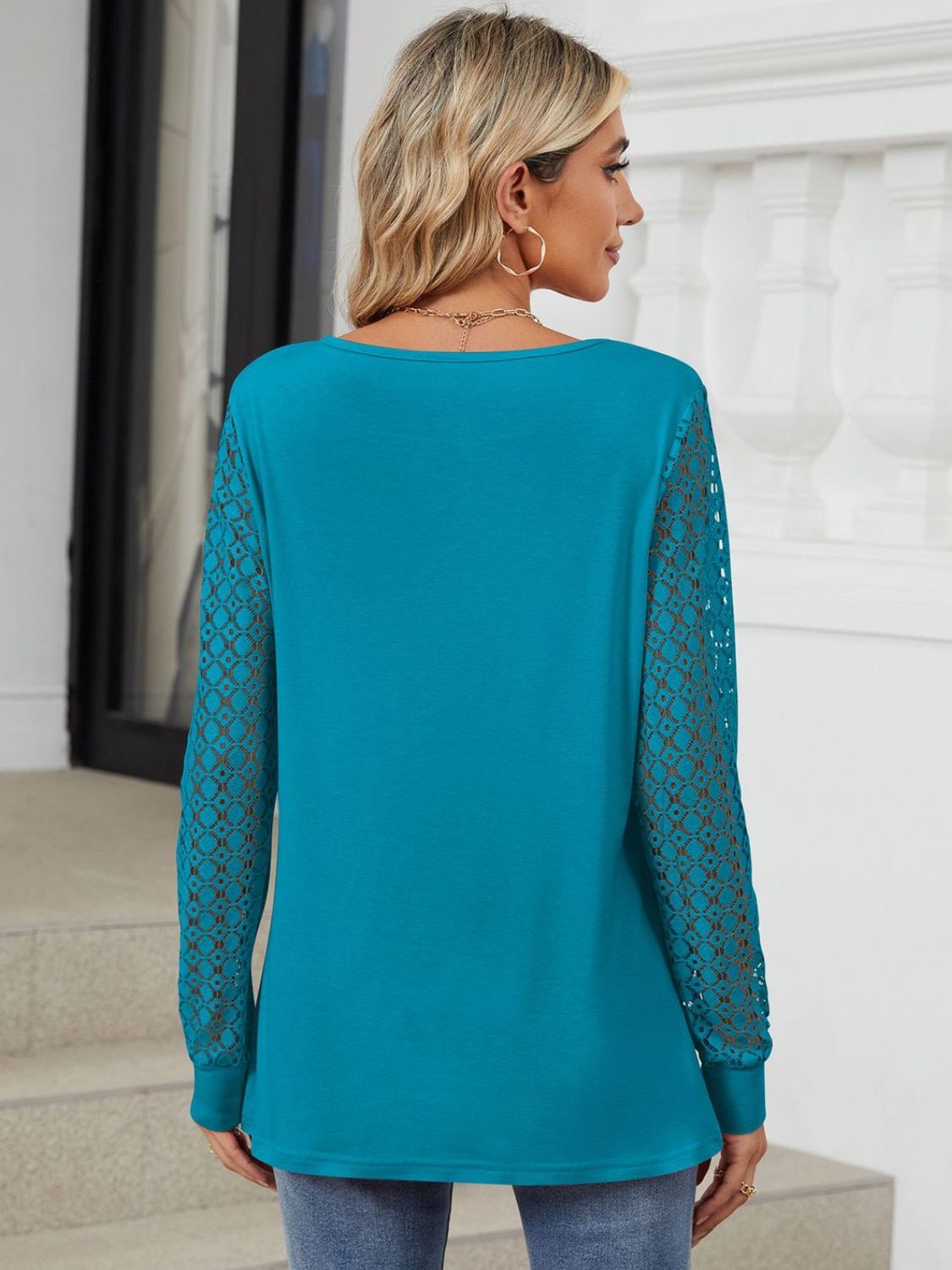 Cutout Round Neck Long Sleeve T-Shirt-Angel Casuals