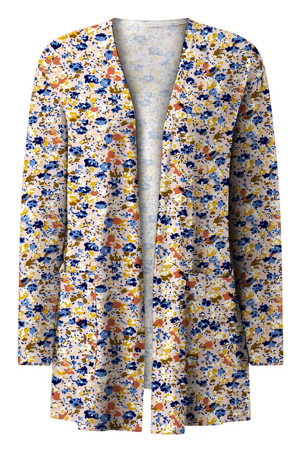 Printed Long Sleeve Cardigan-Angel Casuals