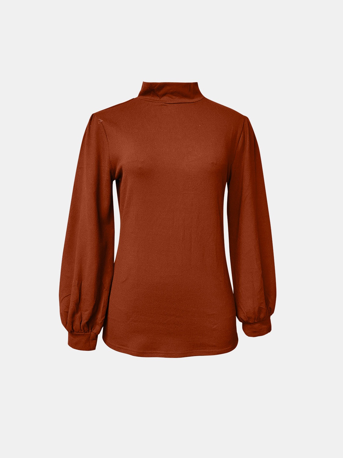 Full Size Mock Neck Long Sleeve T-Shirt-Angel Casuals