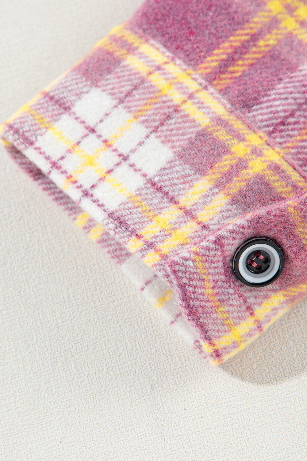 Plaid Collared Neck Button Up Shacket-Angel Casuals