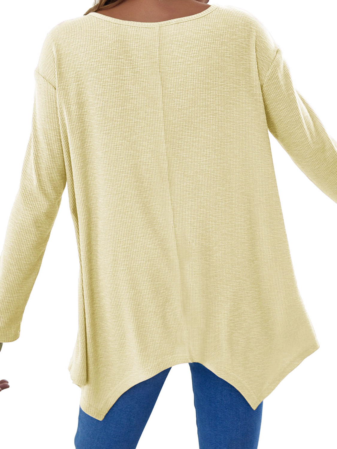 Full Size V-Neck Long Sleeve T-Shirt-Angel Casuals