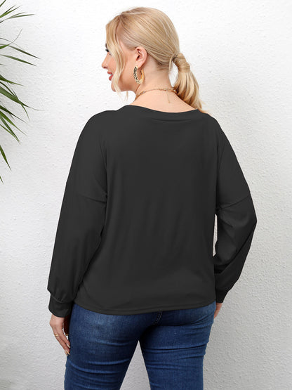 Plus Size Twisted Drop Shoulder T-Shirt-Angel Casuals