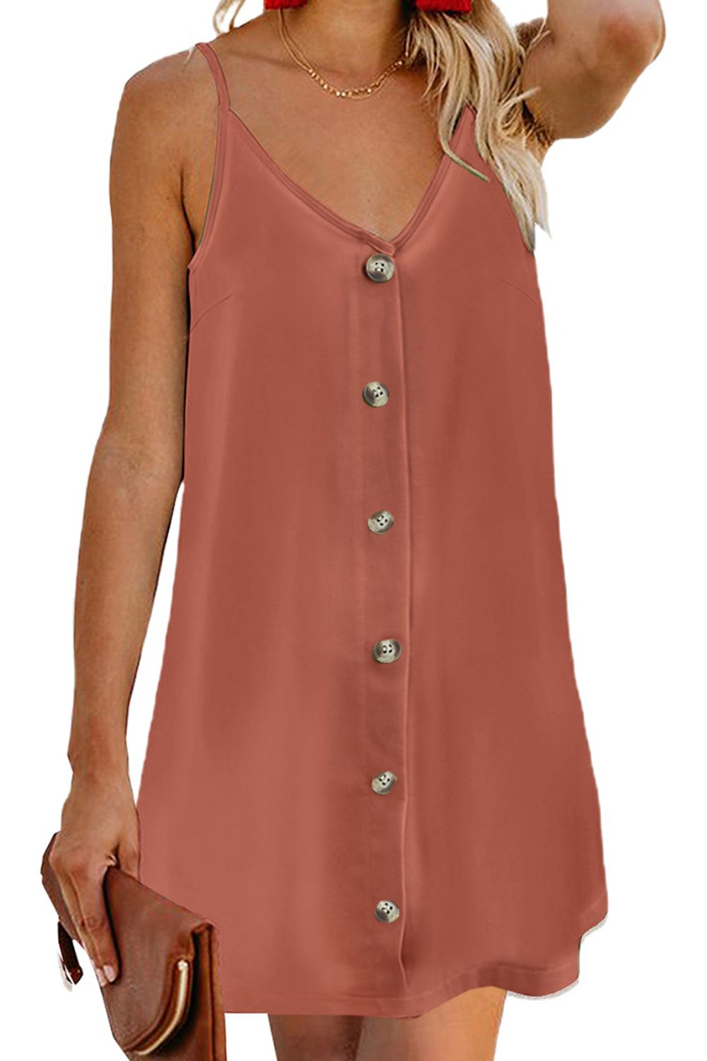 V-Neck Mini Cami Dress-Angel Casuals