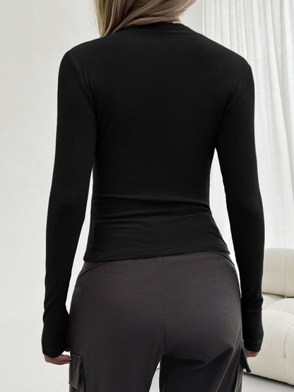 Devine Round Neck Long Sleeve T-Shirt-Angel Casuals