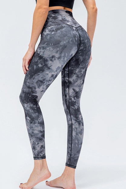 Wide Waistband Slim Fit Active Leggings-Angel Casuals