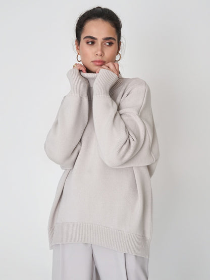 Turtleneck Long Sleeve Sweater-Angel Casuals