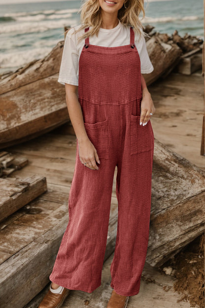 Full Size Wide Leg Front Pocket Jumpsuit-Angel Casuals