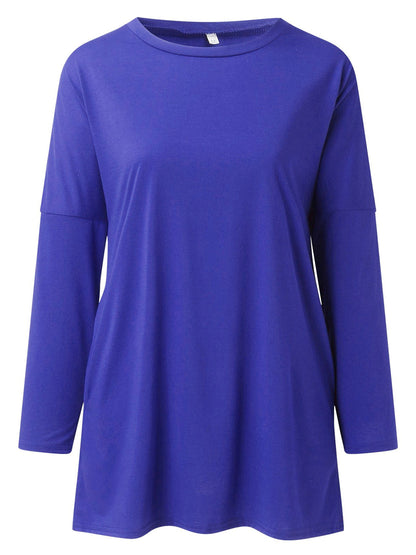 Full Size Round Neck Long Sleeve T-Shirt-Angel Casuals