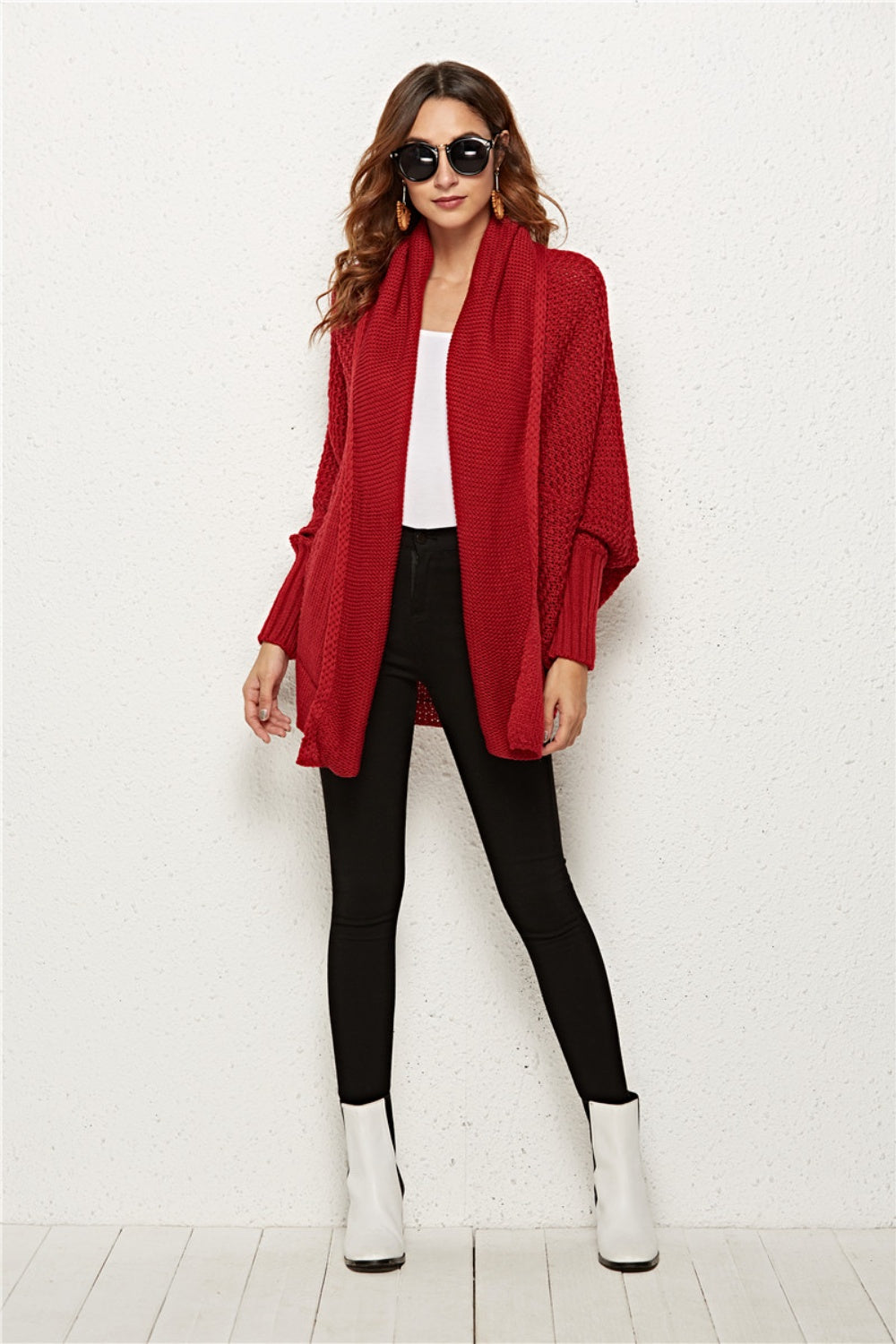 Angel Wings Open Front Batwing Sleeve Cardigan-Angel Casuals