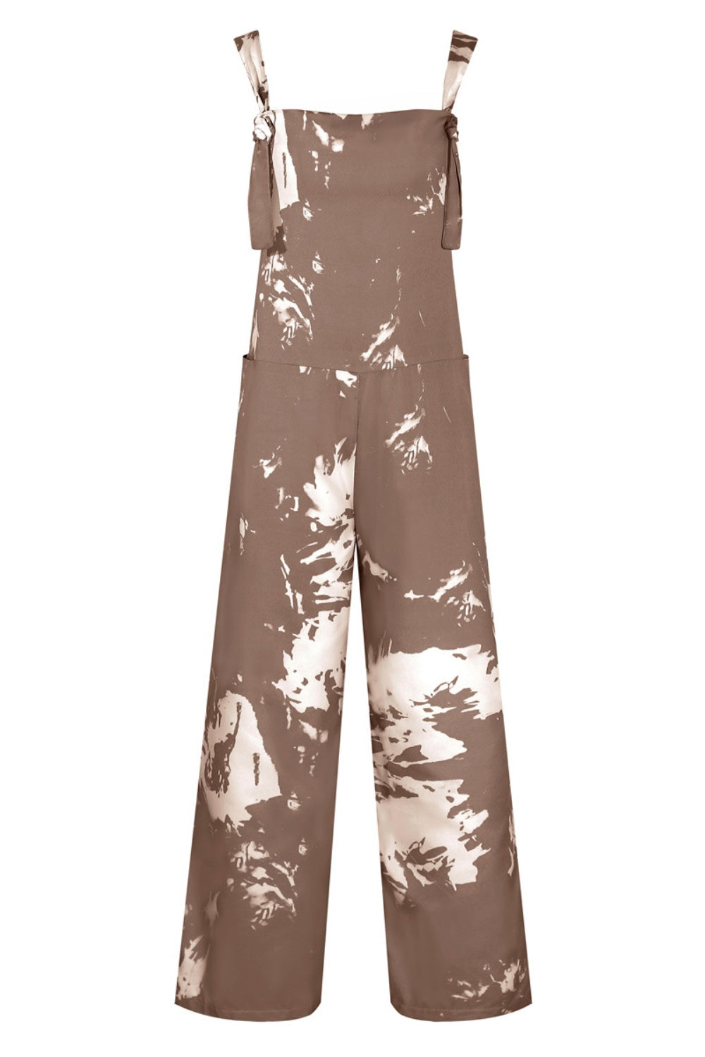 Pocketed Tie-Dye Wide Strap Overalls-Angel Casuals