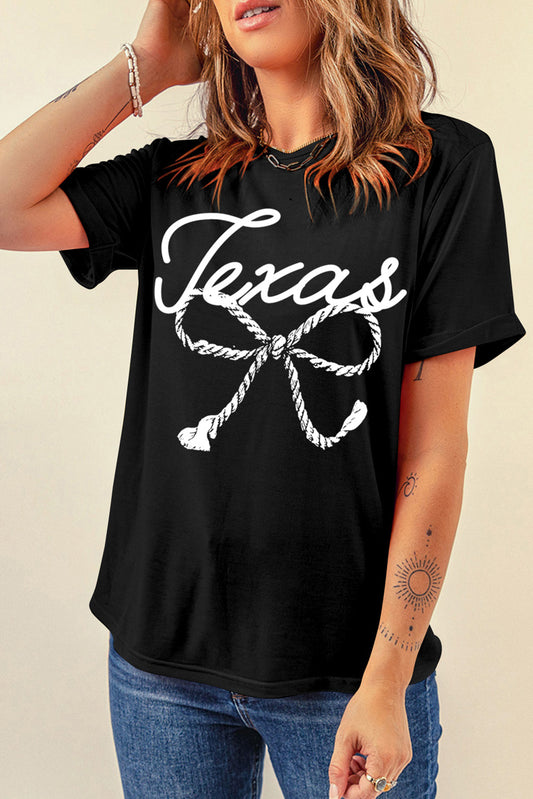 Graphic Round Neck Short Sleeve T-Shirt-Angel Casuals