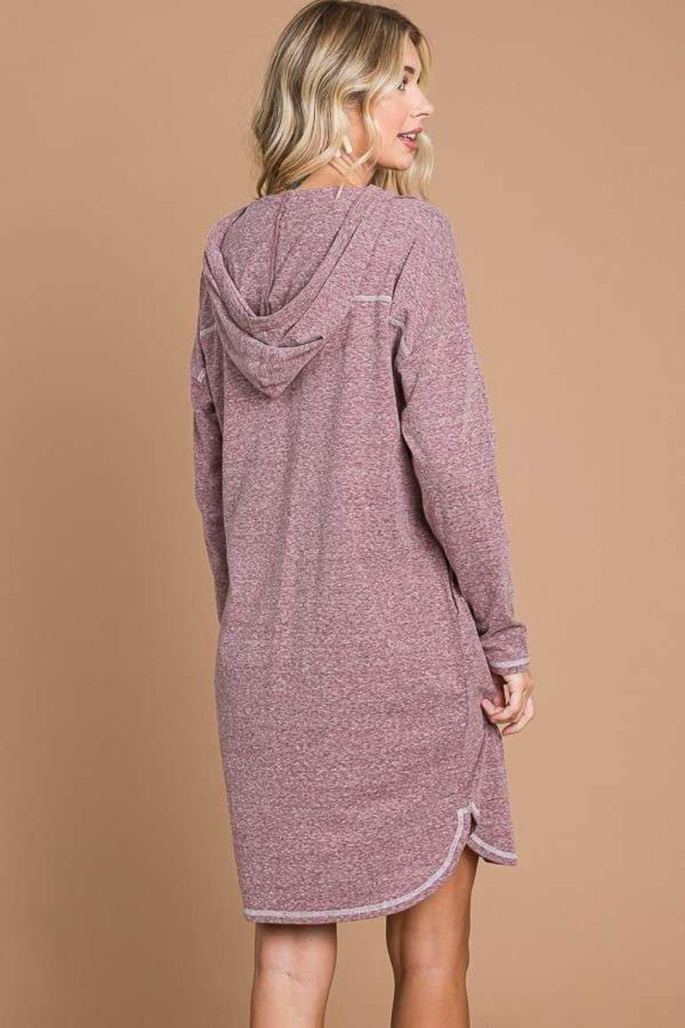 Culture Code Full Size Hooded Long Sleeve Sweater Dress-Angel Casuals