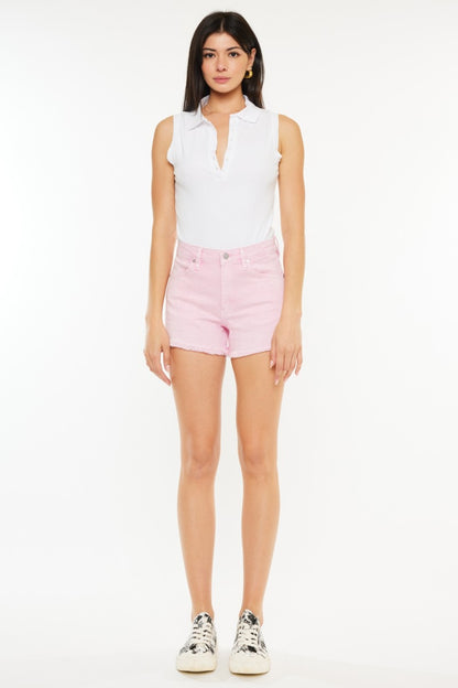 Kancan Raw Hem High Waist Denim Shorts-Angel Casuals