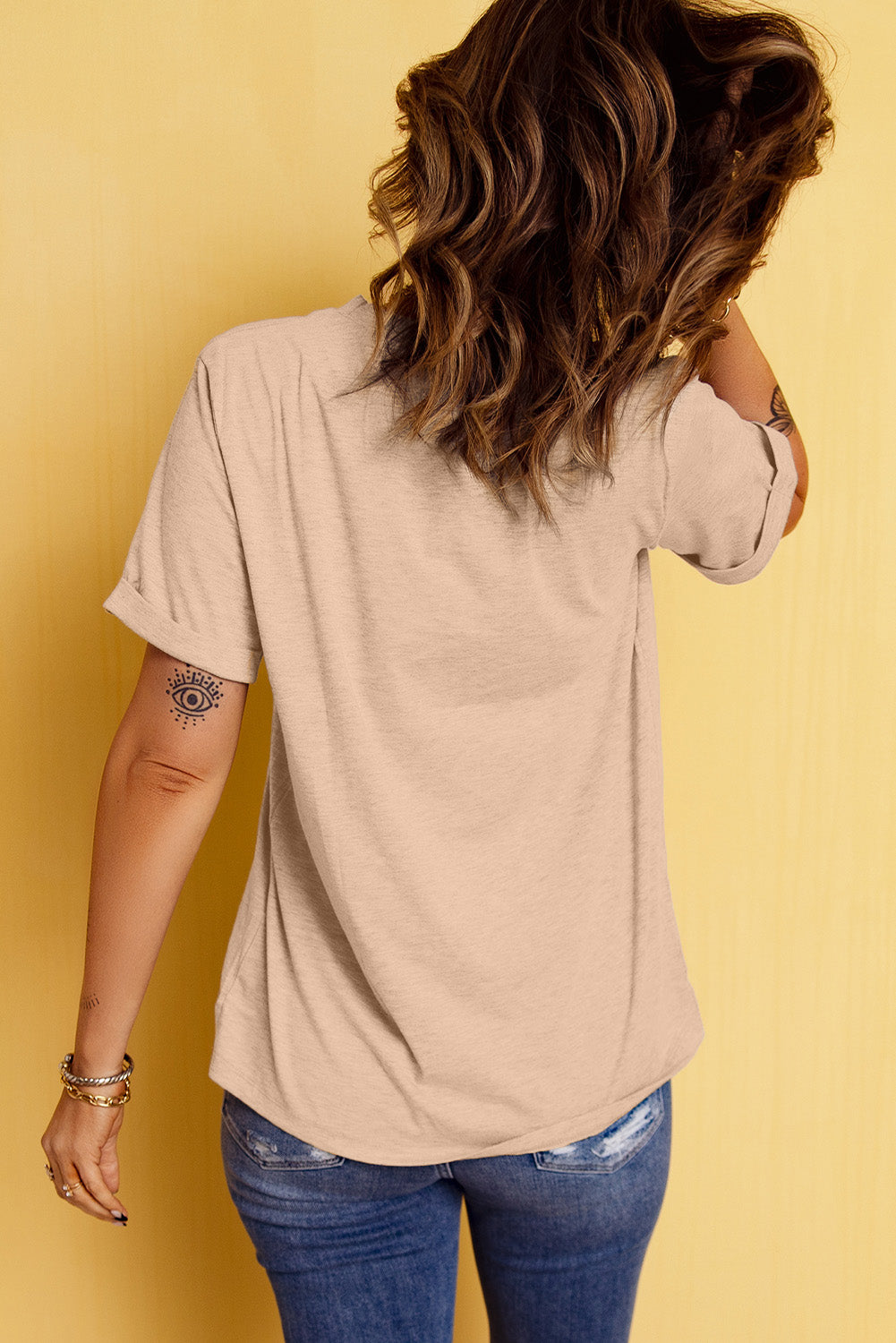Bow Graphic Round Neck Short Sleeve T-Shirt-Angel Casuals