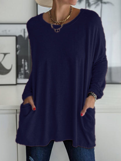Full Size Round Neck Long Sleeve T-Shirt-Angel Casuals