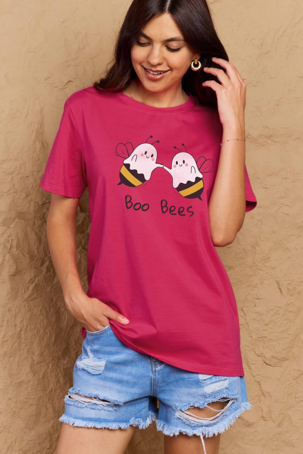 Simply Love Full Size BOO BEES Graphic Cotton T-Shirt-Angel Casuals