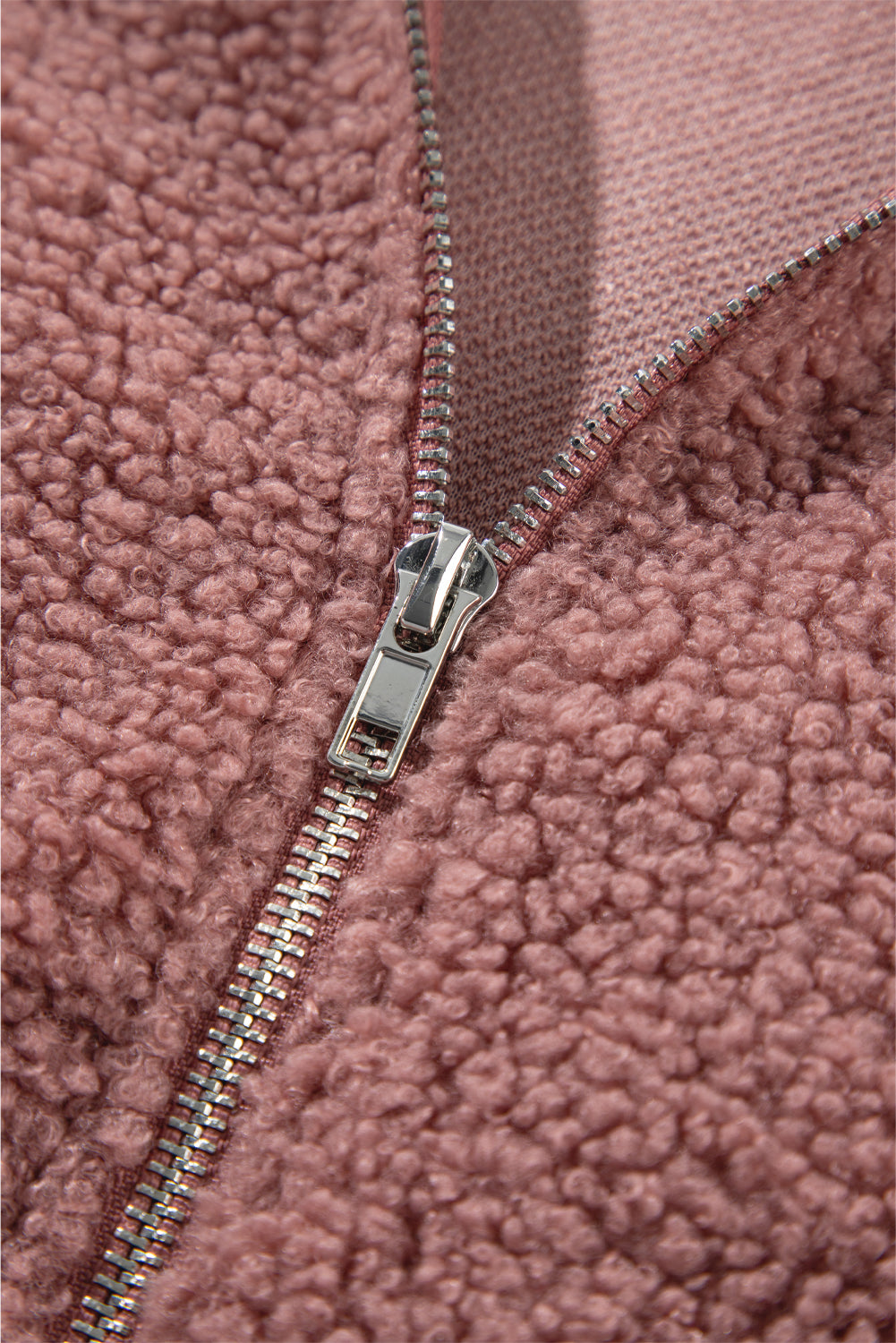 Lace Detail Zip Up Sherpa Patchwork Jacket-Angel Casuals