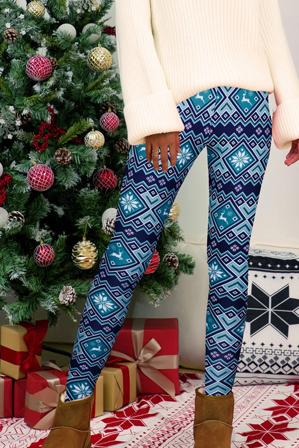 Full Size Geometric Leggings-Angel Casuals