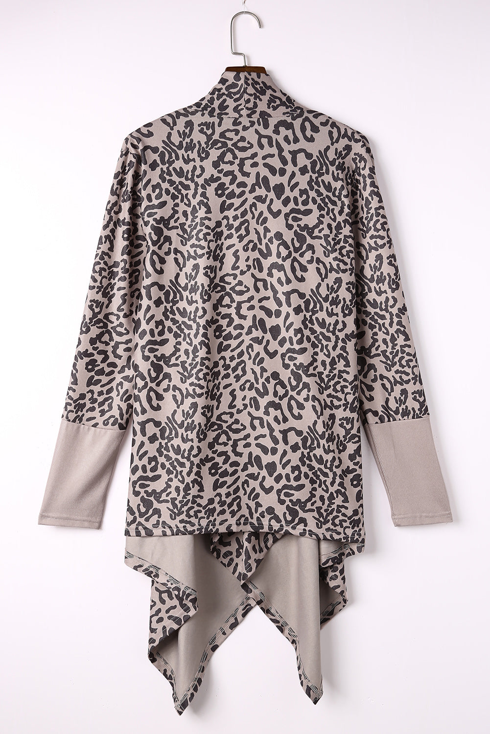 Leopard Open Front Long Sleeve Cover-Up-Angel Casuals