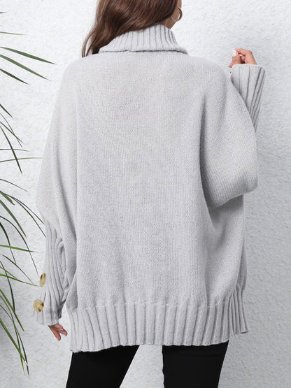 Turtleneck Long Sleeve Sweater-Angel Casuals