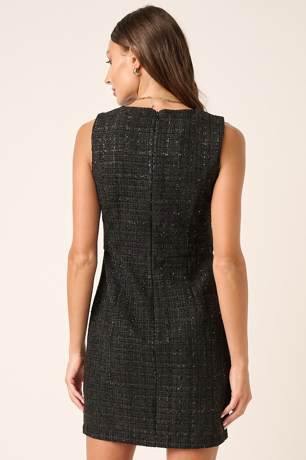 Mittoshop Tweed Sleeveless Mini Dress-Angel Casuals