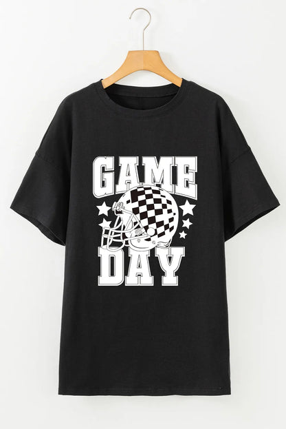 GAME DAY Round Neck Short Sleeve T-Shirt-Angel Casuals