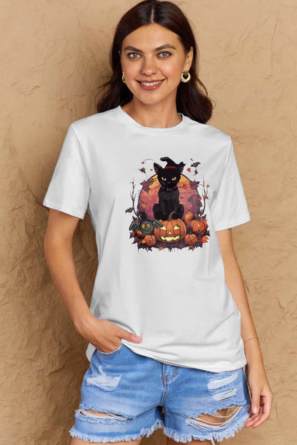 Simply Love Full Size Halloween Theme Graphic T-Shirt-Angel Casuals