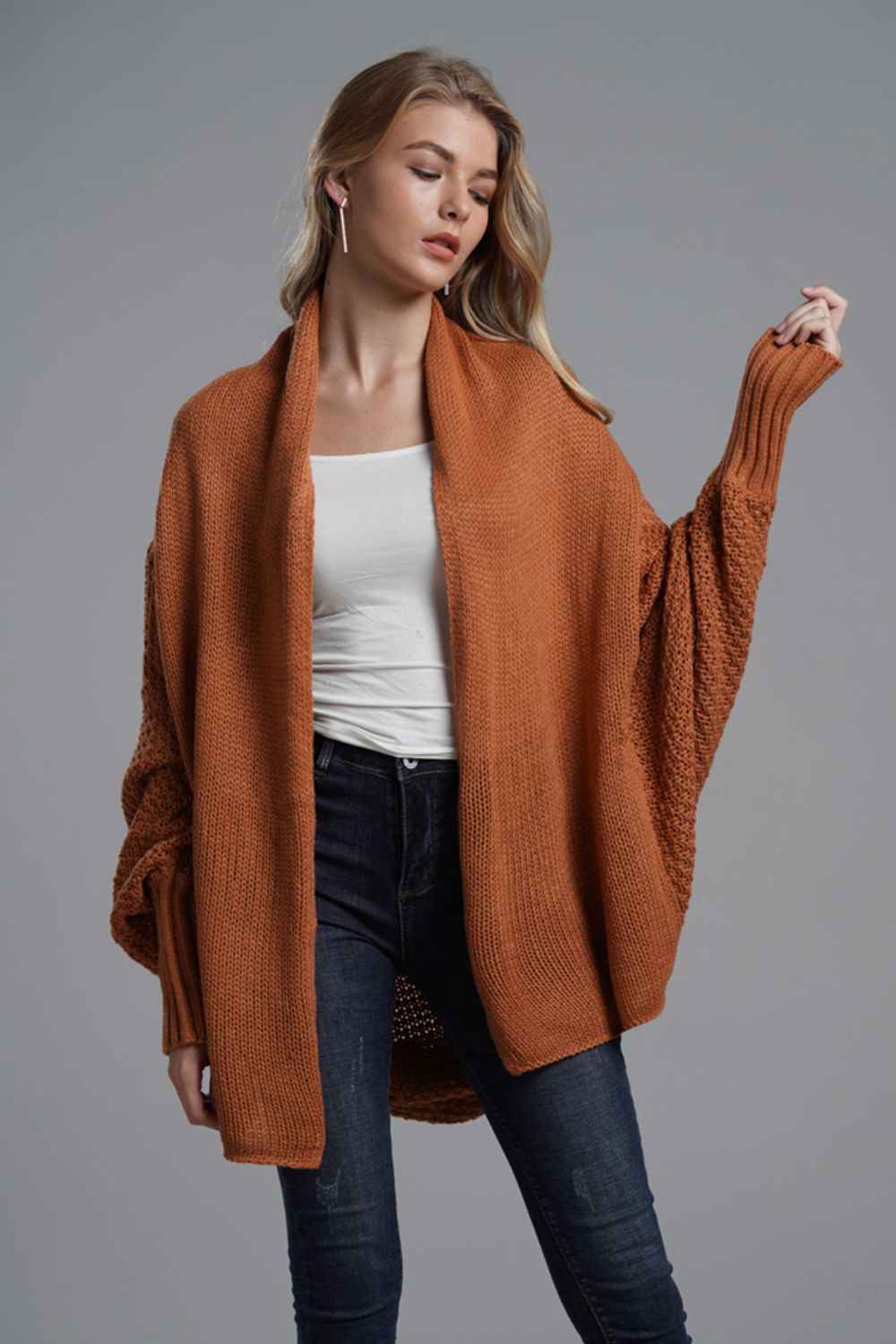 Open Front Batwing Sleeve Cardigan-Angel Casuals