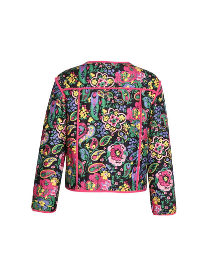 Tied Printed Long Sleeve Jacket-Angel Casuals