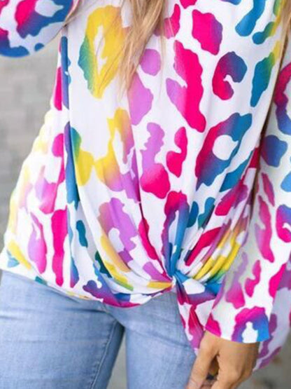 Cutout Round Neck Long Sleeve T-Shirt-Angel Casuals