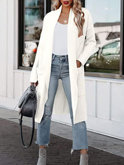 Open Front Dropped Shoulder Outerwear-Angel Casuals