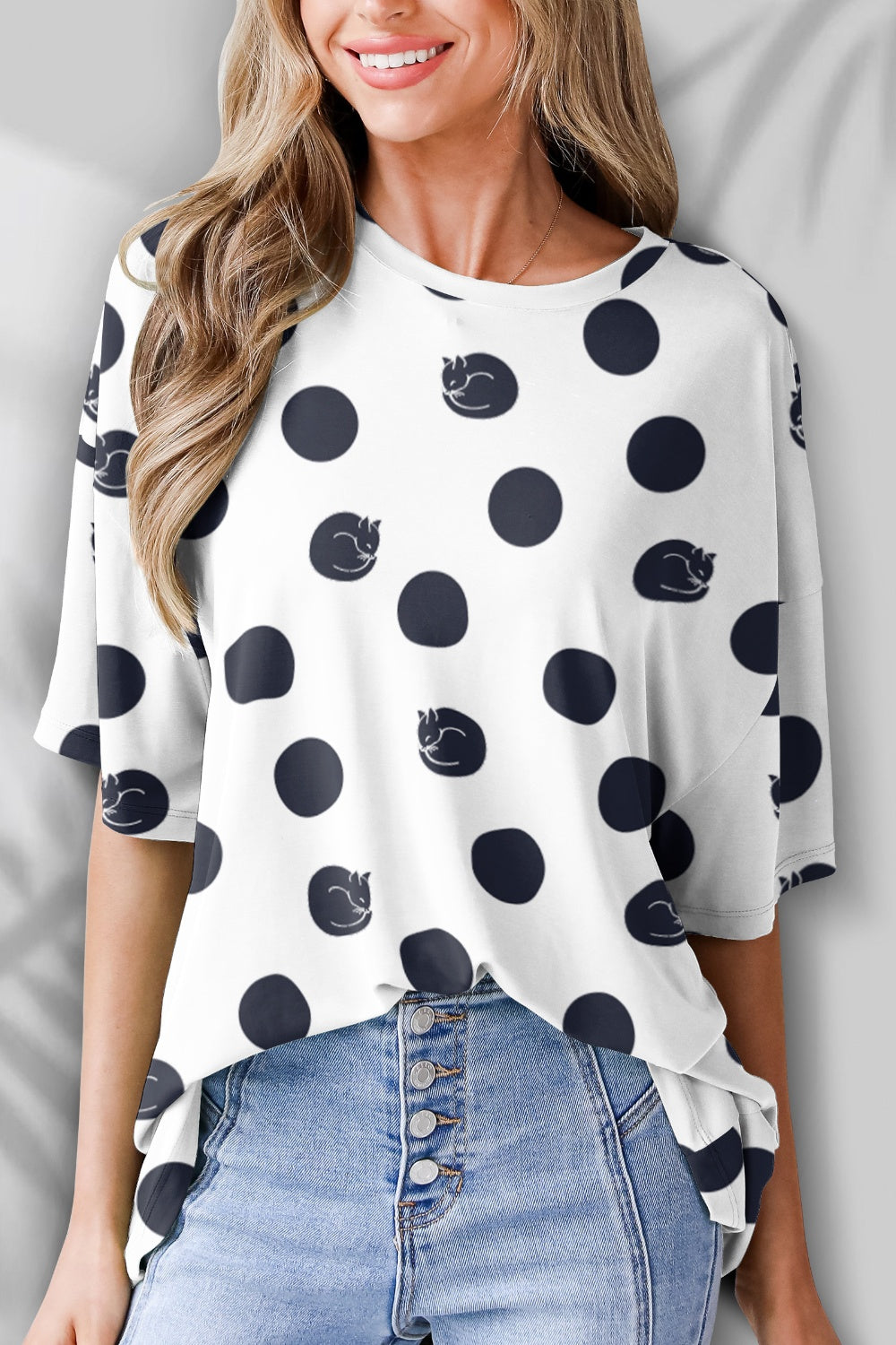 Round Neck Half Sleeve T-Shirt-Angel Casuals