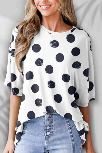 Round Neck Half Sleeve T-Shirt-Angel Casuals