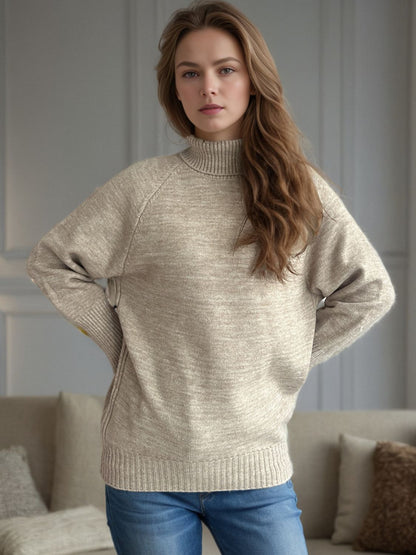 Turtleneck Raglan Sleeve Sweater-Angel Casuals