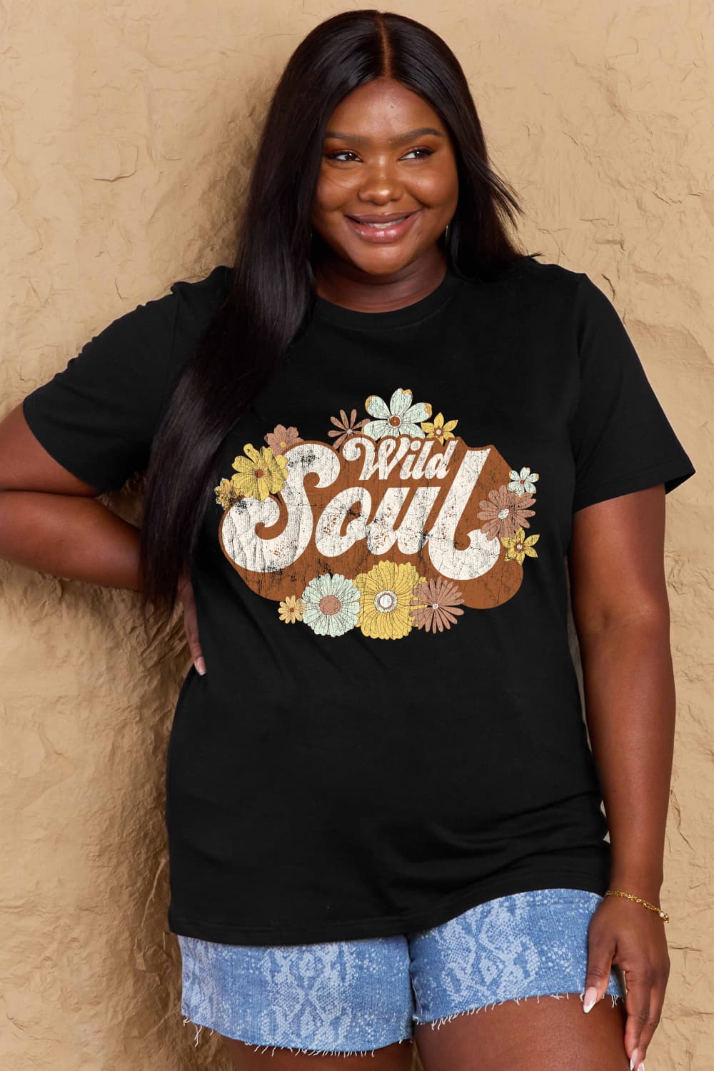 Simply Love Full Size WILD SOUL Graphic Cotton T-Shirt-Angel Casuals