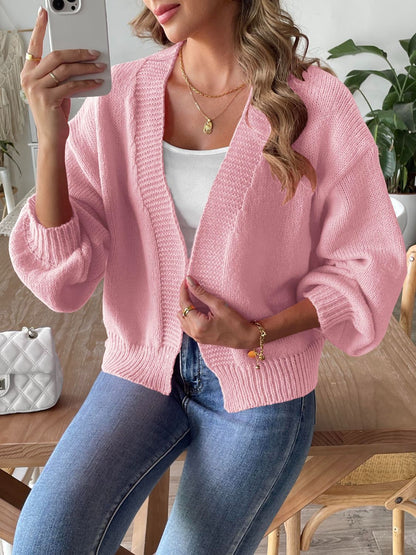 Open Front Long Sleeve Cardigan-Angel Casuals
