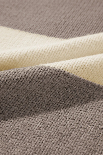 Color Block Round Neck Sweater-Angel Casuals