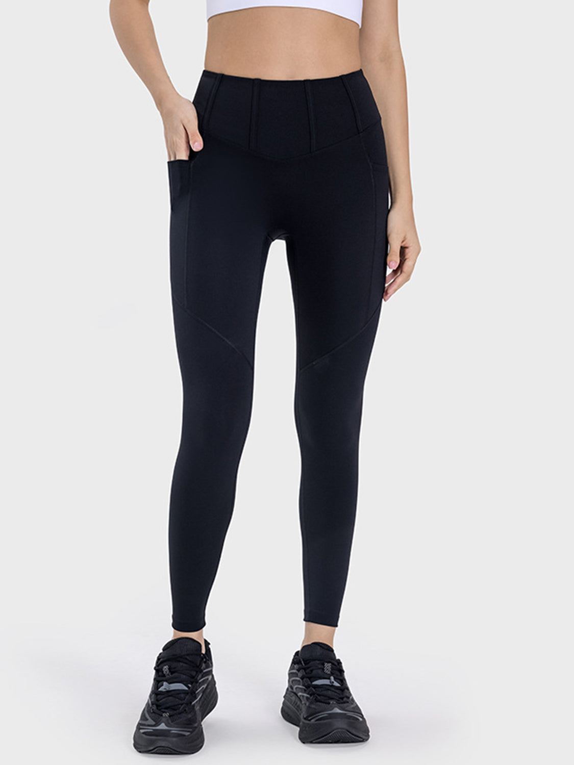 Pocketed High Waist Active Leggings-Angel Casuals