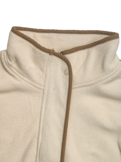 Perfee Zip Up Dropped Shoulder Polar Fleece Jacket-Angel Casuals